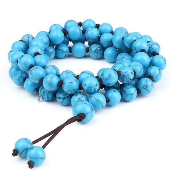 108 beads necklaces mala bracelets women yoga prayer buddhism charm jewelry necklace 6mm natural blue turquoises stone men bracelet gifts, Silver
108 beads necklaces mala bracelets women yoga prayer buddhism charm jewelry necklace 6mm natural blue turquoises stone men bracelet gifts, Silver