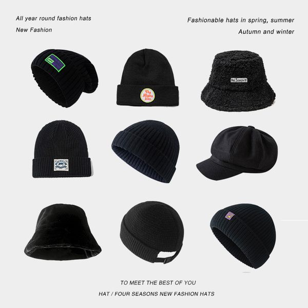 versatile black female autumn winter melon skin knitted warm thickened fisherman bailey hat men's fashion
versatile black female autumn winter melon skin knitted warm thickened fisherman bailey hat men's fashion