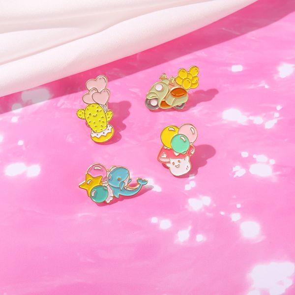 cartoon enamel brooch colorful balloons cactus dolphin mushroom motorcyc pin diy button pin denim jacket pin badge jewelry gift, Blue
cartoon enamel brooch colorful balloons cactus dolphin mushroom motorcyc pin diy button pin denim jacket pin badge jewelry gift, Blue