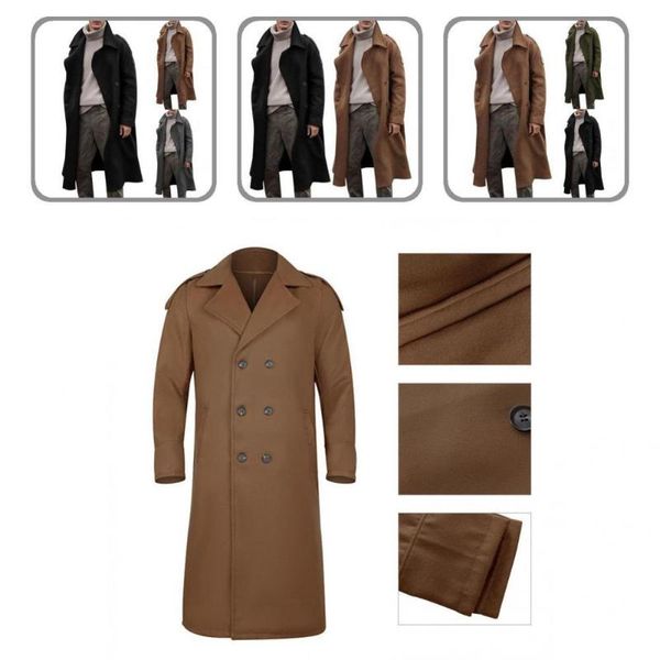men's trench coats all match stylish fine workmanship long peacoat solid color men thermal for business situation, Tan;black
men's trench coats all match stylish fine workmanship long peacoat solid color men thermal for business situation, Tan;black