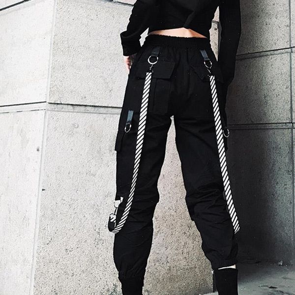 bf style cargo cool streetwear women pants striped ribbon gothic loose hip hop sweatpants jogger dark black goth, Black;white
bf style cargo cool streetwear women pants striped ribbon gothic loose hip hop sweatpants jogger dark black goth, Black;white