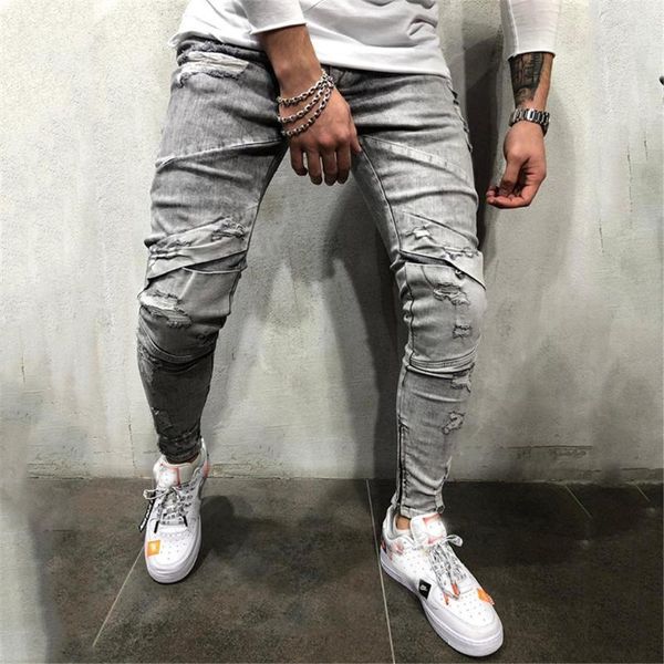 men's pants 2021 jeans fashion slim holes pleated pocket long casual diy high quality, Black
men's pants 2021 jeans fashion slim holes pleated pocket long casual diy high quality, Black