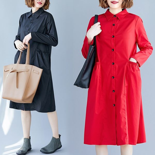 spring dresses 2021 vintage large tunics female shirt dress long sleeve chinese style xxl dresses for women plus size 11135, Red
spring dresses 2021 vintage large tunics female shirt dress long sleeve chinese style xxl dresses for women plus size 11135, Red