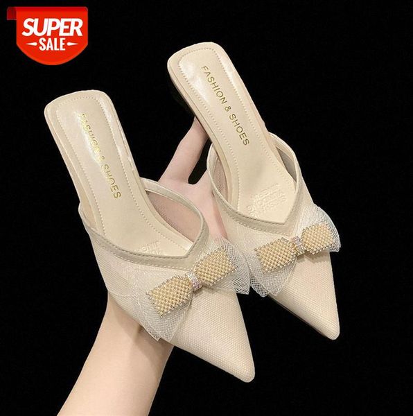 high-heeled half slippers women fashion korean style pointed stiletto sandals with rhinestone bows women's outer wear trendy shoes #xx8, Black
high-heeled half slippers women fashion korean style pointed stiletto sandals with rhinestone bows women's outer wear trendy shoes #xx8, Black