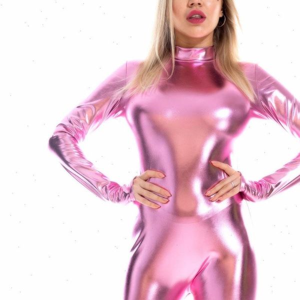 shiny womens jumpsuit holographic women playsuits back zipper turtleneck long sleeve wet look metallic bodysuits skinny party club, Black;white
shiny womens jumpsuit holographic women playsuits back zipper turtleneck long sleeve wet look metallic bodysuits skinny party club, Black;white