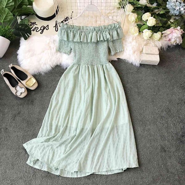 women off shoulder dress summer ladys slash neck short sleeve high waist medium long dresses 210513, Black;gray
women off shoulder dress summer ladys slash neck short sleeve high waist medium long dresses 210513, Black;gray