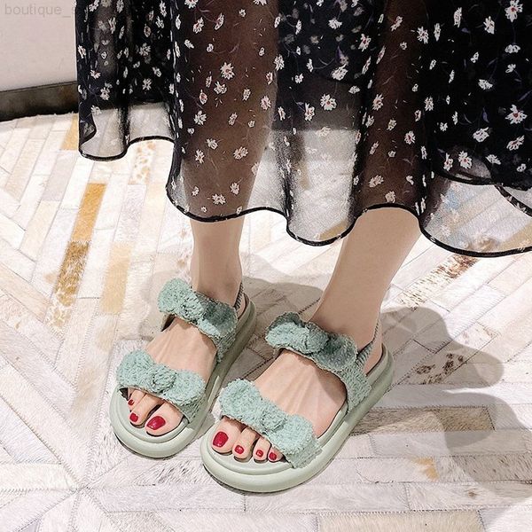 ankle-wrap korean bow platform sandals 3cm increasing 02, Black