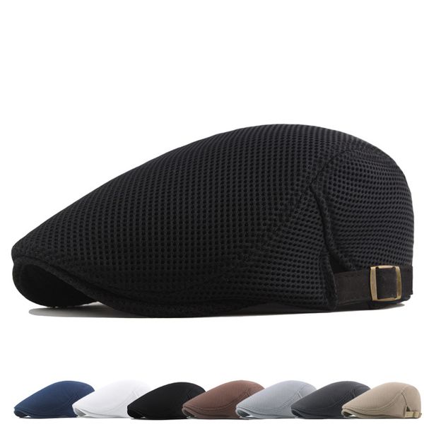 fashion men women beret wholesale solid plain mesh trucker caps summer breathable sun hats for man flat cap, Blue;gray
fashion men women beret wholesale solid plain mesh trucker caps summer breathable sun hats for man flat cap, Blue;gray