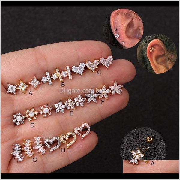 other body drop delivery 2021 sellsets 1pc 20g stainless steel helix piercing jewelry crystal zircon ear cartilage tragus rook conch screw b, Slivery;golden
other body drop delivery 2021 sellsets 1pc 20g stainless steel helix piercing jewelry crystal zircon ear cartilage tragus rook conch screw b, Slivery;golden