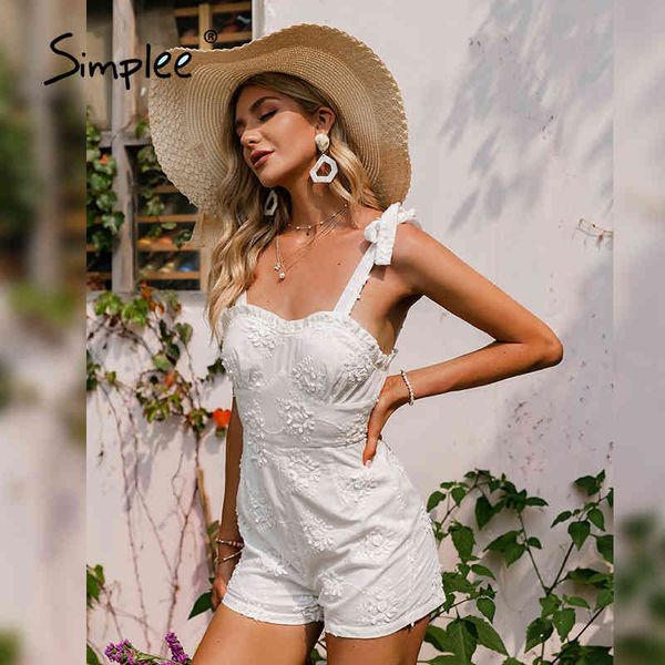 spaghetti strap embroidery women romer elegant tie short jumpsuit summer holiday vacation white romper 210414, Black;white
spaghetti strap embroidery women romer elegant tie short jumpsuit summer holiday vacation white romper 210414, Black;white