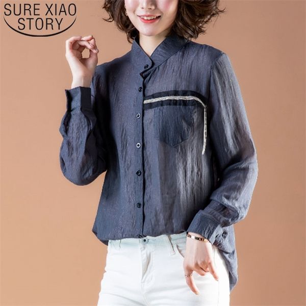 office ladies shirts autumn fashion women chiffon blouses casual loose shirts long sleeve stand 6223 50 210506, White
office ladies shirts autumn fashion women chiffon blouses casual loose shirts long sleeve stand 6223 50 210506, White