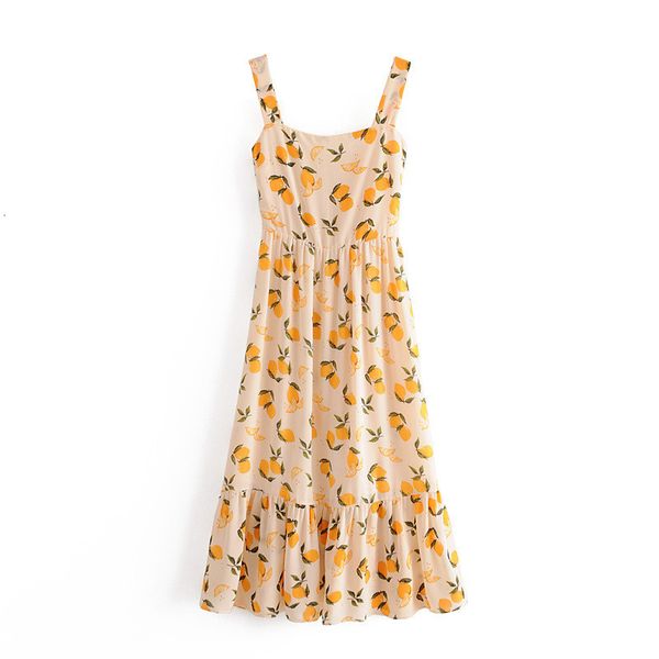 casual dresses summer women vintage french style high waist lemon print long es chic lady pleated slim sling vestido de mujer r2z7, Black;gray
casual dresses summer women vintage french style high waist lemon print long es chic lady pleated slim sling vestido de mujer r2z7, Black;gray