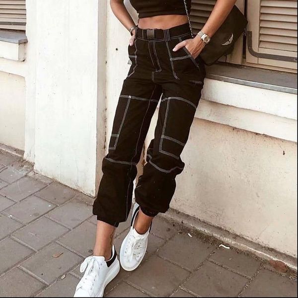 womens capri cargo pants women casual joggers black high waist loose female trousers hip pop streetwear bright line, Black;white
womens capri cargo pants women casual joggers black high waist loose female trousers hip pop streetwear bright line, Black;white