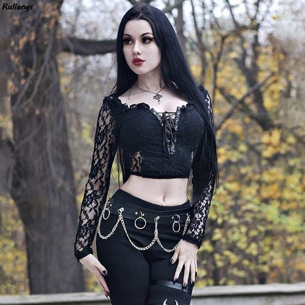 european and american street lace stitching long-sleeved blouse women's straps are thin dark clothing s l t-shirt, White
european and american street lace stitching long-sleeved blouse women's straps are thin dark clothing s l t-shirt, White