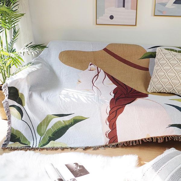blankets nordic tropical girl pattern throw blanket with tassel knitted nap carpet tapestry sofa cover towel home bed decoration
blankets nordic tropical girl pattern throw blanket with tassel knitted nap carpet tapestry sofa cover towel home bed decoration