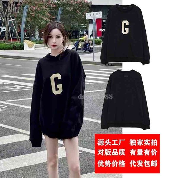 fog season 7 main line flocking g letter printing round neck loose pullover long sleeve sweater for men and women, Black
fog season 7 main line flocking g letter printing round neck loose pullover long sleeve sweater for men and women, Black
