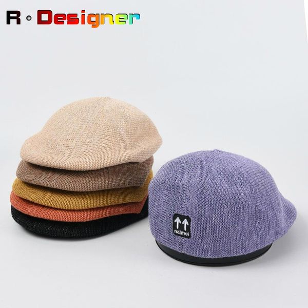 berets 2021 summer pure color embroidered knitted breathable women's forward cap fashion arrow, Blue;gray
berets 2021 summer pure color embroidered knitted breathable women's forward cap fashion arrow, Blue;gray