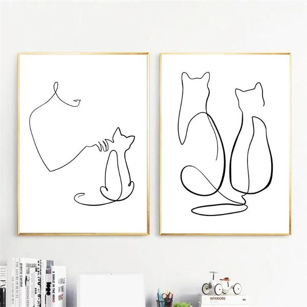 paintings abstract cats line art canvas prints figure cat minimalist painting black and white wall poster pictures living room decor
paintings abstract cats line art canvas prints figure cat minimalist painting black and white wall poster pictures living room decor