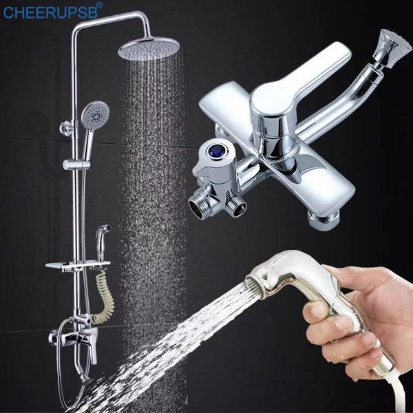 bathroom wall mounted shower system rainfall mixer brass bath faucet massage spa big skin rain tap set with bidet sprayer sets
bathroom wall mounted shower system rainfall mixer brass bath faucet massage spa big skin rain tap set with bidet sprayer sets