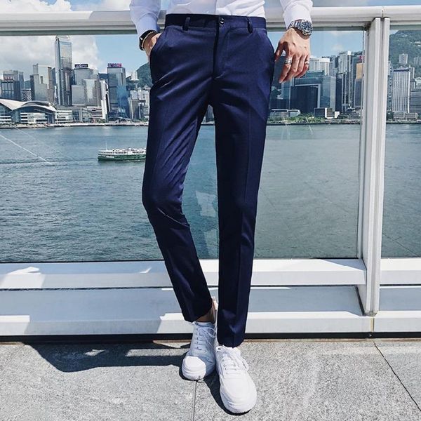 men's suits & blazers dress pants men slim fit fashion solid color simple autumn social business casual british wind suit trousers, White;black
men's suits & blazers dress pants men slim fit fashion solid color simple autumn social business casual british wind suit trousers, White;black