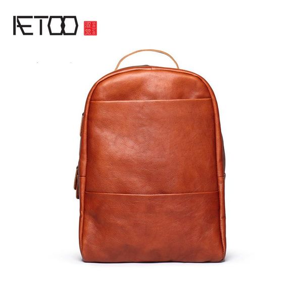 backpack aetoo vintage fashion men's double shoulder bag, handmade leather computer student backpack.
backpack aetoo vintage fashion men's double shoulder bag, handmade leather computer student backpack.