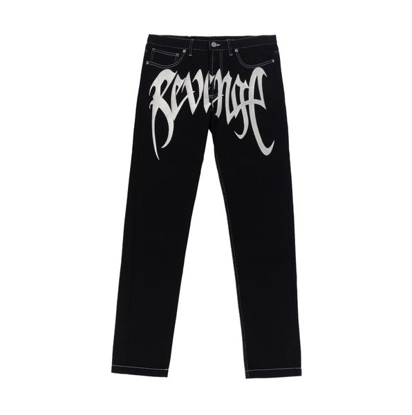 mens designer jeans black revenge white embroidered straight washed denim trousers high street fashion, Blue
mens designer jeans black revenge white embroidered straight washed denim trousers high street fashion, Blue