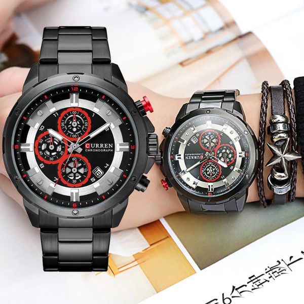 wristwatches curren casual sport wrist watches for mens stainless steel band quartz chronograph with luminous hands, Slivery;brown
wristwatches curren casual sport wrist watches for mens stainless steel band quartz chronograph with luminous hands, Slivery;brown