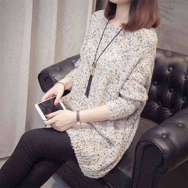 lazy wind sweater women's clothing autumn and winter fairy coat loose pullover long 210427, White;black
lazy wind sweater women's clothing autumn and winter fairy coat loose pullover long 210427, White;black