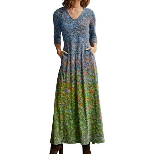 casual dresses vintage women dress v neck gradient floral print artistic long sleeve spring autumn elegant ladies vestidos, Black;gray
casual dresses vintage women dress v neck gradient floral print artistic long sleeve spring autumn elegant ladies vestidos, Black;gray