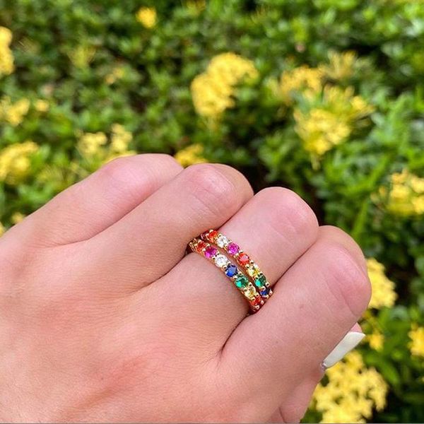 gold color rainbow coloful cz eternity band rings for engagment wedding gifts gorgeous fashion women lady finger jewelry, Slivery;golden 
gold color rainbow coloful cz eternity band rings for engagment wedding gifts gorgeous fashion women lady finger jewelry, Slivery;golden