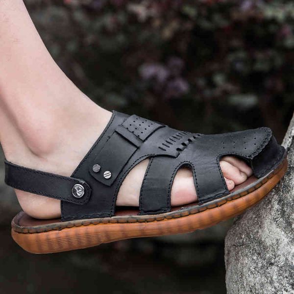 slippers 2021 fashion trend men's genuine leather sandals casual summer shoes breathable beach outdoor 0roi, Black
slippers 2021 fashion trend men's genuine leather sandals casual summer shoes breathable beach outdoor 0roi, Black