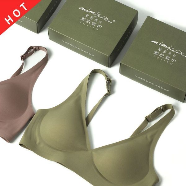 plain muscle no trace jelly strip underwear women's thin small chest gathered adjustable large show bra suit without steel ring, Black;white
plain muscle no trace jelly strip underwear women's thin small chest gathered adjustable large show bra suit without steel ring, Black;white