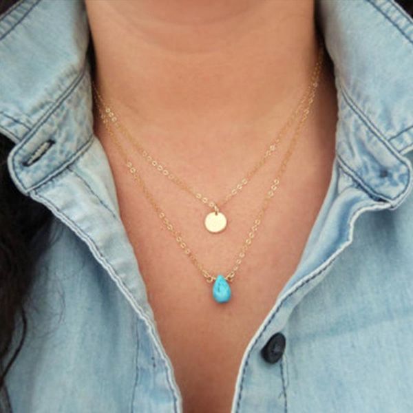 pendant necklaces vintage style double layer water drop green stone round women geometric clavicle necklace jewelry kolye yn945, Silver
pendant necklaces vintage style double layer water drop green stone round women geometric clavicle necklace jewelry kolye yn945, Silver