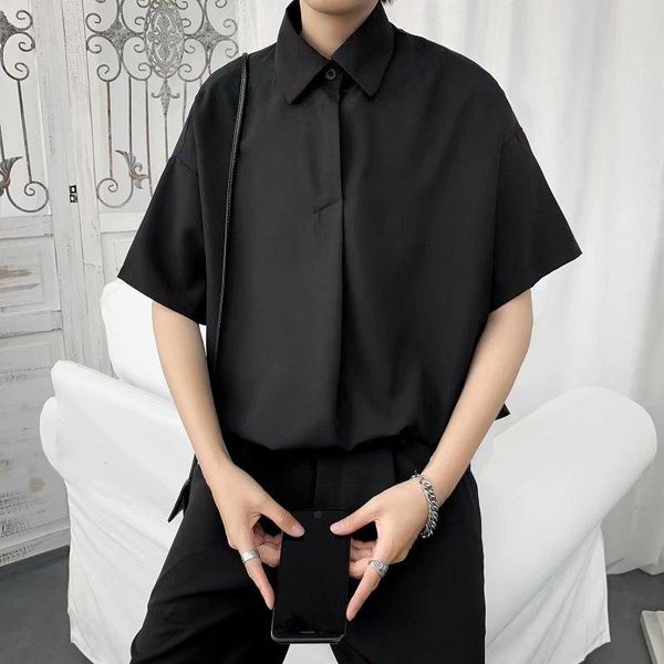 women's sweaters summer ins hong kong style thin short sleeve shirt men's korean-style trendy couple loose harajuku half outerwear, White;black
women's sweaters summer ins hong kong style thin short sleeve shirt men's korean-style trendy couple loose harajuku half outerwear, White;black