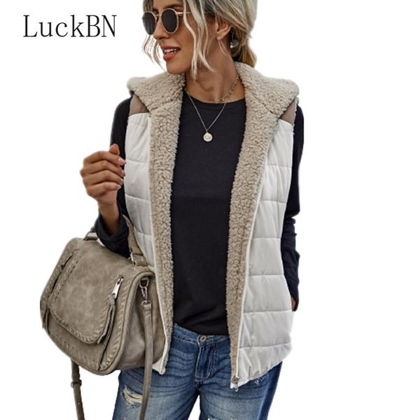 women's vests fashion simple stitching plush double-sided wear clothing vest casual lady two ways autumn winter coat white tank, Black;white
women's vests fashion simple stitching plush double-sided wear clothing vest casual lady two ways autumn winter coat white tank, Black;white