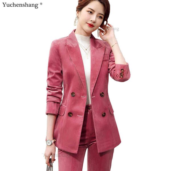 women's suits & blazers fashion fall autumn winter new pant suit women 2 piece set casual green black pink double breasted blazer and t, White;black
women's suits & blazers fashion fall autumn winter new pant suit women 2 piece set casual green black pink double breasted blazer and t, White;black