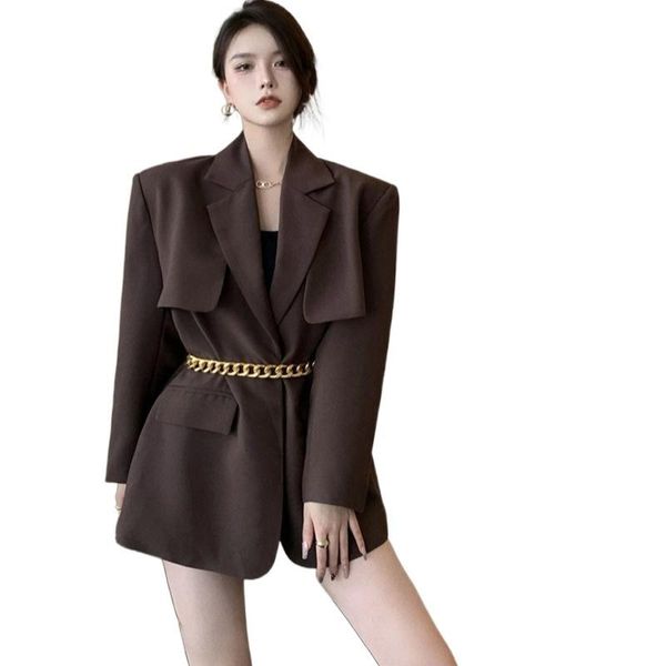 women's suits & blazers suit coat autumn design temperament medium and long loose waist blazer women fashion favourite, White;black
women's suits & blazers suit coat autumn design temperament medium and long loose waist blazer women fashion favourite, White;black