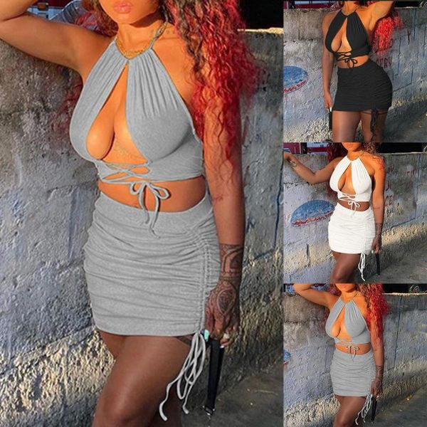 casual dresses 2pcs/set women's dress sets breathable comfortable polyester high elastic halter sleeveless ruched crop set summer 2021, Black;gray
casual dresses 2pcs/set women's dress sets breathable comfortable polyester high elastic halter sleeveless ruched crop set summer 2021, Black;gray