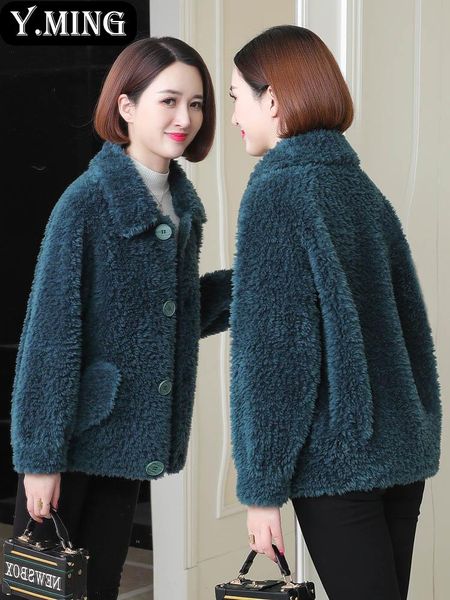 women's fur & faux cashmere coat winter 2021 short korean version of small simple lamb wool granule (f931), Black
women's fur & faux cashmere coat winter 2021 short korean version of small simple lamb wool granule (f931), Black