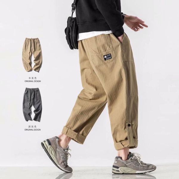men's pants spring autumn solid color overalls male korean version trend loose straight big pocket casual trousers jogging, Black
men's pants spring autumn solid color overalls male korean version trend loose straight big pocket casual trousers jogging, Black