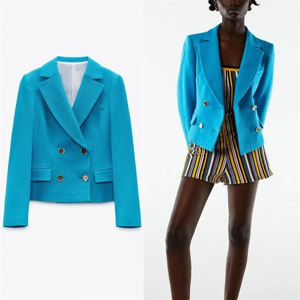 blue cropped textured blazer women long sleeve pronounced shoulders office lady blazers coat woman vintage outerwear 210524, White;black
blue cropped textured blazer women long sleeve pronounced shoulders office lady blazers coat woman vintage outerwear 210524, White;black