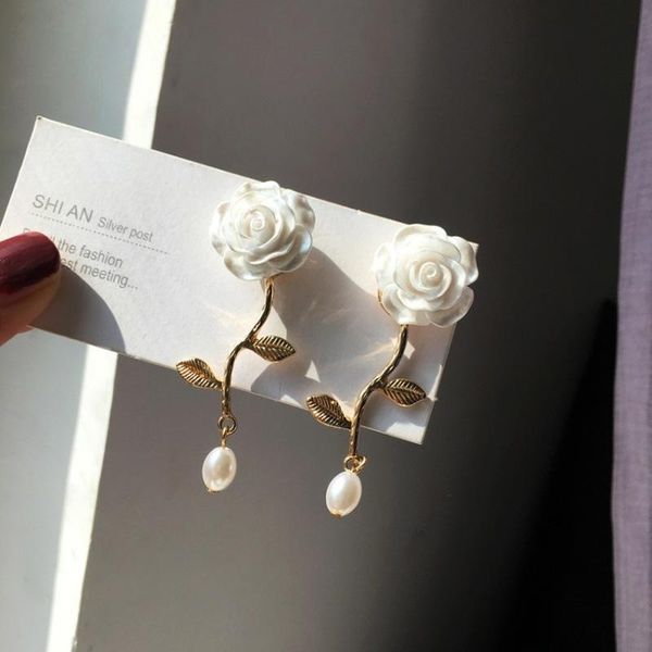 dangle & chandelier fashion sweet girl women's accessories french female romantic red rose flower earrings simple imitation pearl jewel, Silver
dangle & chandelier fashion sweet girl women's accessories french female romantic red rose flower earrings simple imitation pearl jewel, Silver