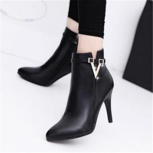 boots 2021 spring autumn stiletto thin high heels pointed toe faux leather zipper style ankle womens bota feminina eu 35-39, Black
boots 2021 spring autumn stiletto thin high heels pointed toe faux leather zipper style ankle womens bota feminina eu 35-39, Black