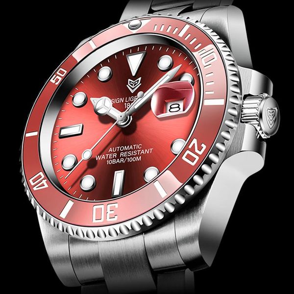 wristwatches 2021 red men watches sapphire watch waterproof automatic hanical mens fashion sport 316l steel clo, Slivery;brown
wristwatches 2021 red men watches sapphire watch waterproof automatic hanical mens fashion sport 316l steel clo, Slivery;brown