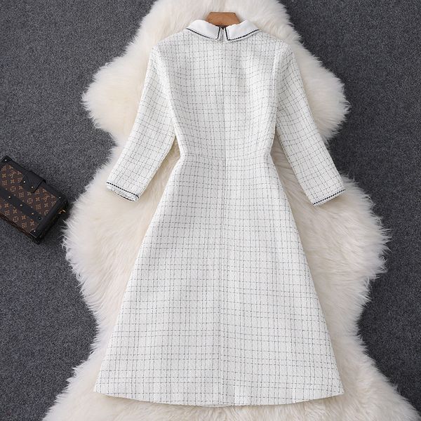 two piece dress runway designers turn down collar bowknot chess tweed wool dress autumn winter woman casual clothes dressed c1ea, White
two piece dress runway designers turn down collar bowknot chess tweed wool dress autumn winter woman casual clothes dressed c1ea, White