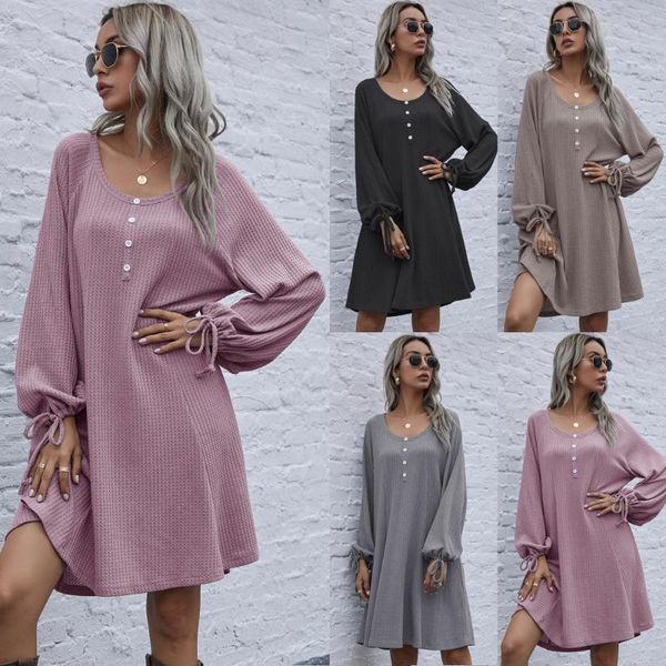 fashion casual loose o-neck button drawstring knit dresses for autumn winter 2021 female knitted dress women, Black;gray
fashion casual loose o-neck button drawstring knit dresses for autumn winter 2021 female knitted dress women, Black;gray
