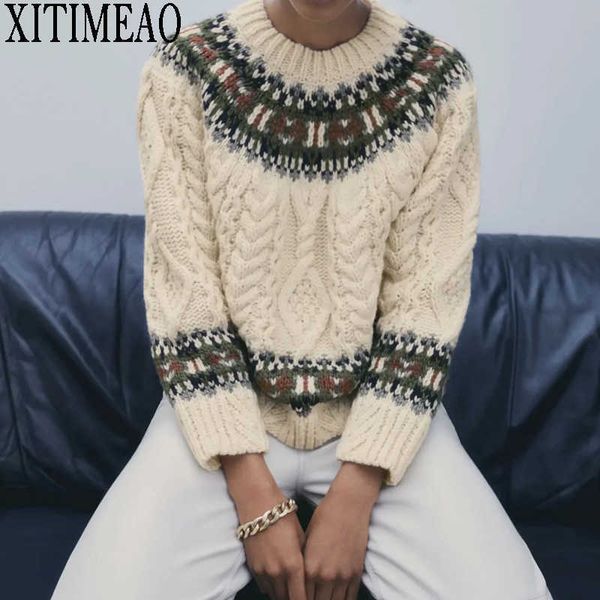 za college style autumn winter geometric pattern jacquard weave pullovers loose o-neck knitted sweaters woman jumper mujer 210602, White;black
za college style autumn winter geometric pattern jacquard weave pullovers loose o-neck knitted sweaters woman jumper mujer 210602, White;black