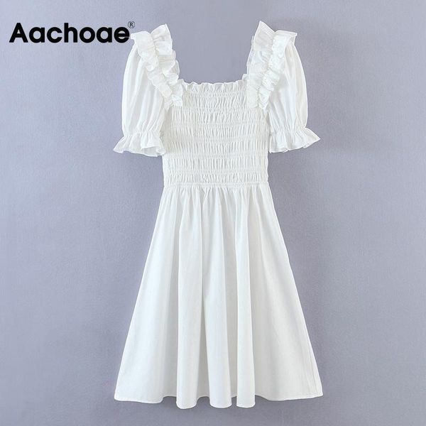 casual dresses aachoae sweet white ruffles mini dress women a line stretch bust elegant female short sleeve chic summer robe, Black;gray
casual dresses aachoae sweet white ruffles mini dress women a line stretch bust elegant female short sleeve chic summer robe, Black;gray
