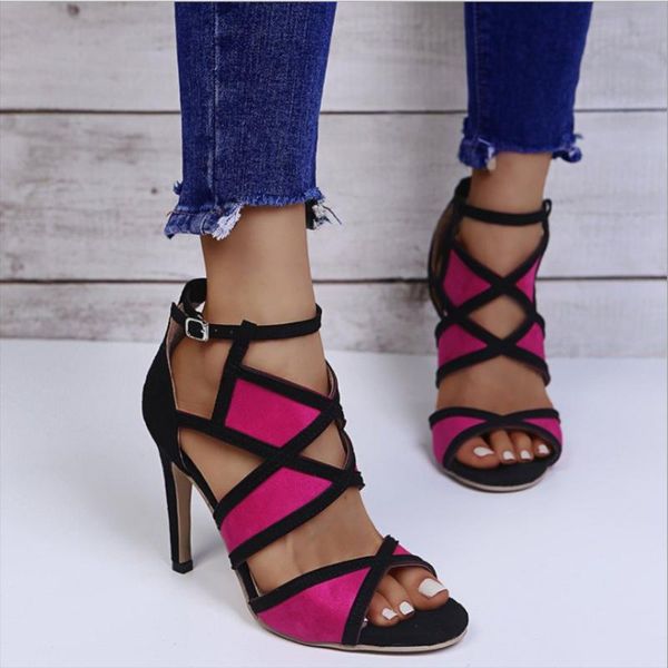 sandals 2021 summer european and american style color matching fish mouth hollow buckle stiletto heel zz202, Black
sandals 2021 summer european and american style color matching fish mouth hollow buckle stiletto heel zz202, Black