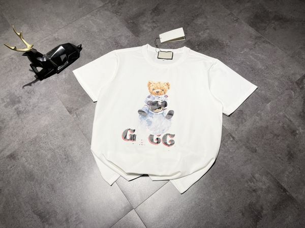 21 summer fashion gu + astronaut bear print short sleeve t-shirt round neck loose casual, White
21 summer fashion gu + astronaut bear print short sleeve t-shirt round neck loose casual, White